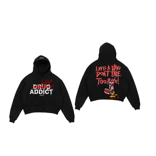 "Luv Addict" Pullover Dyed Hoodie
