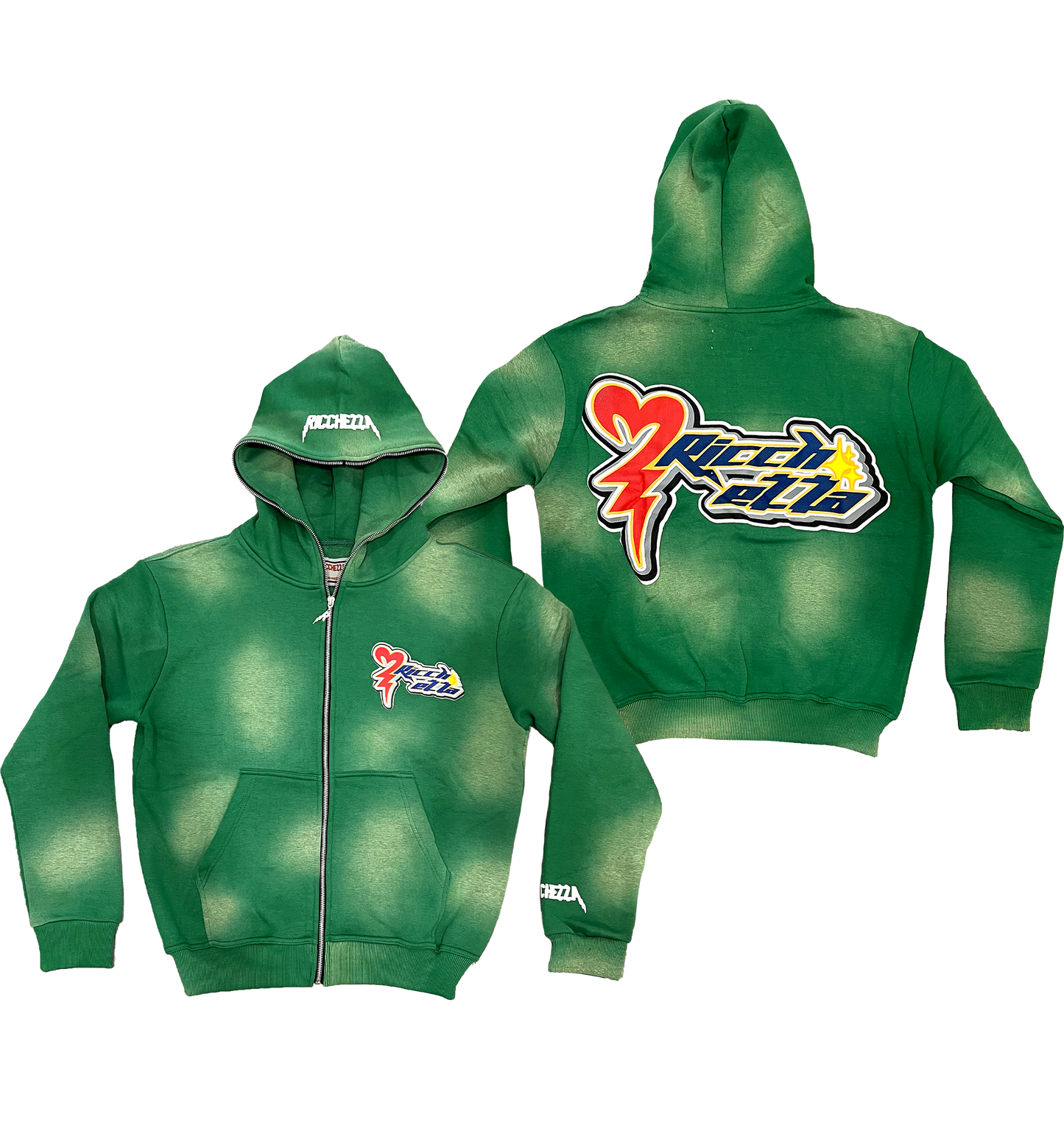 Chezza Clouded Full Zip Hoodie (Green)