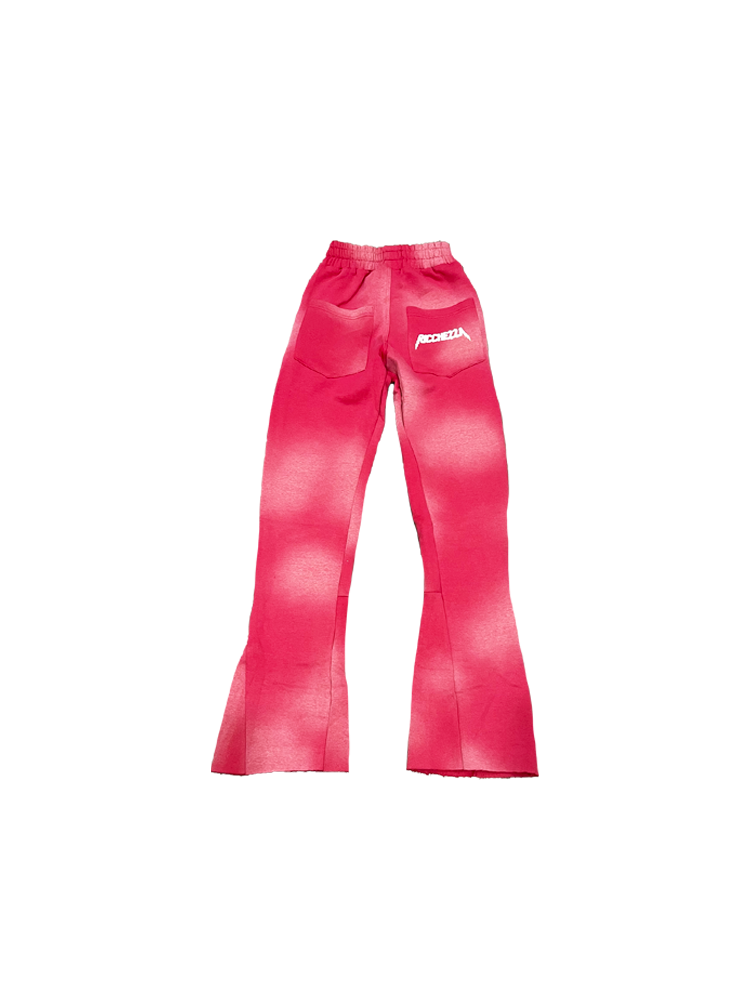 Chezza Clouded Flared Sweat Pants (Pink)