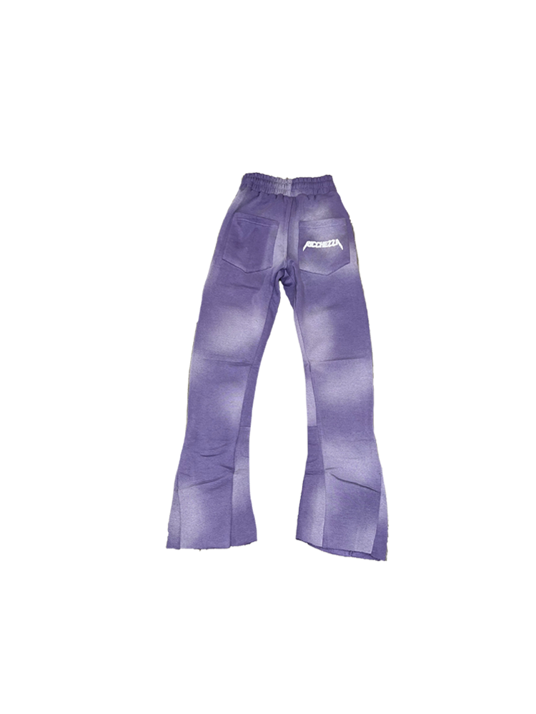 Chezza Clouded Flared Sweat Pants (Purple)