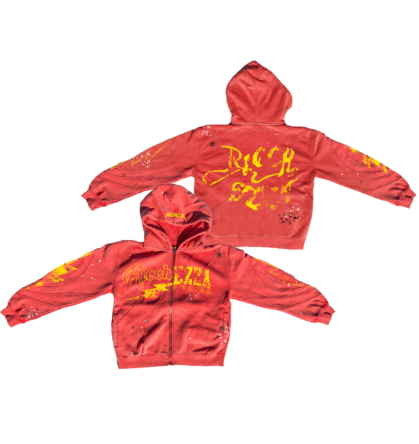 “Ricch Szn” Paneled Zip Up Hoodie