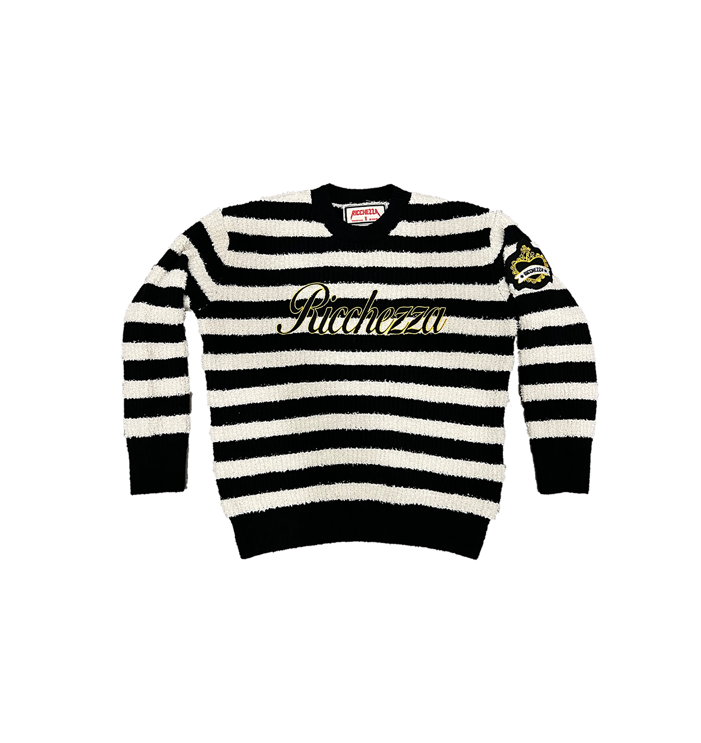 Ricchezza Script Knitted Striped Sweater