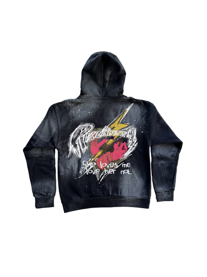 "Luv Her Not" Clouded ZipUp Hoodie