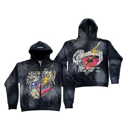 "Luv Her Not" Clouded ZipUp Hoodie