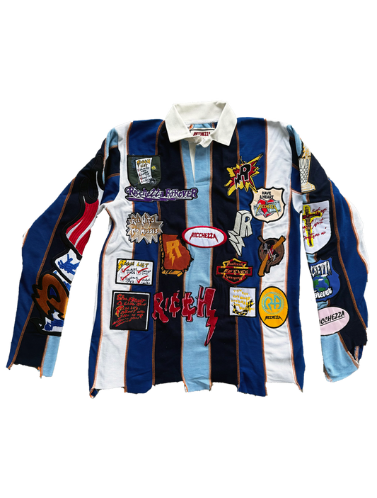 "All Hits No Misses" Patchwork Rugby Shirt