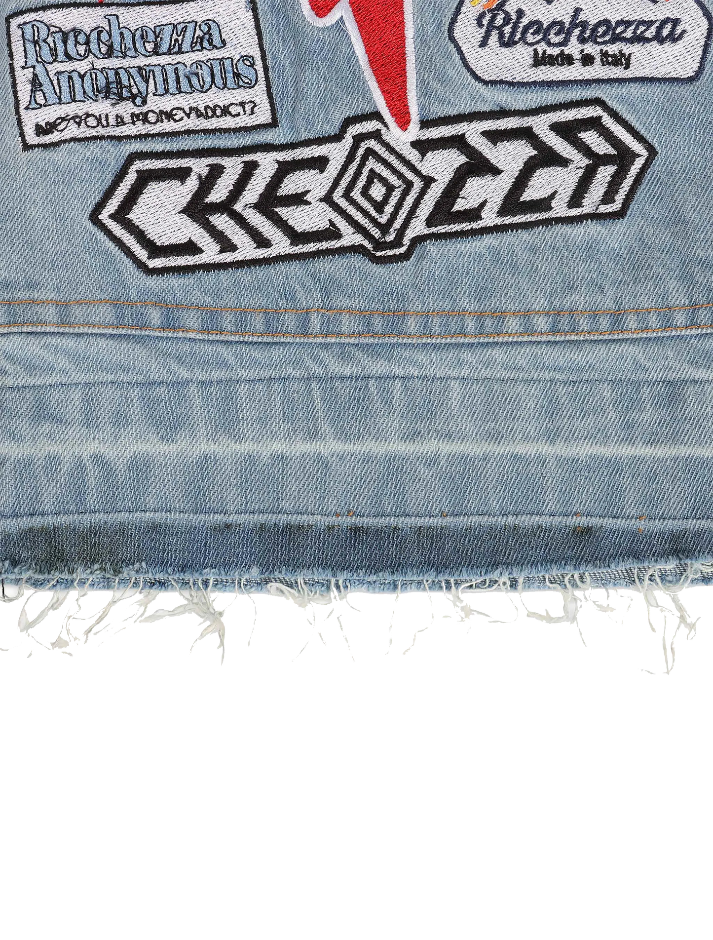 "Ricch Bandits" Patched Up Denim Shorts