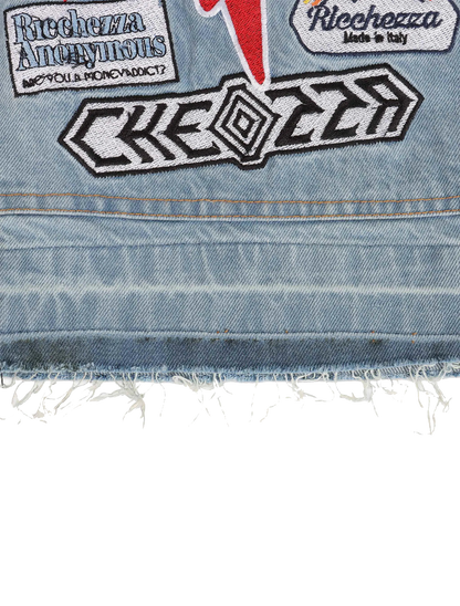 "Ricch Bandits" Patched Up Denim Shorts