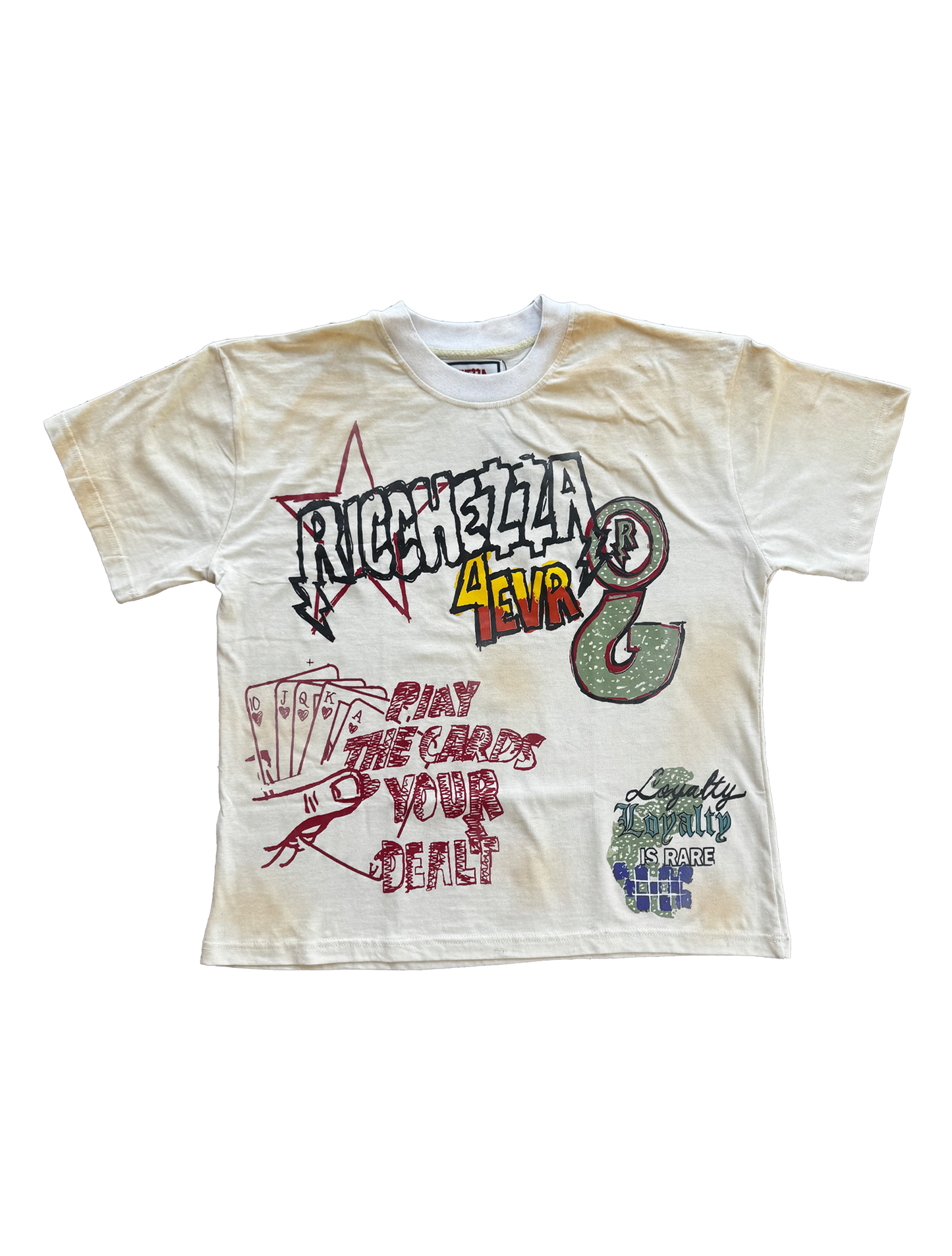"Ricchezza 4EVR" Short Sleeve Tee (Cream)