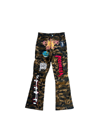 Ricch Bonez Graffiti Camo Cargo Pants