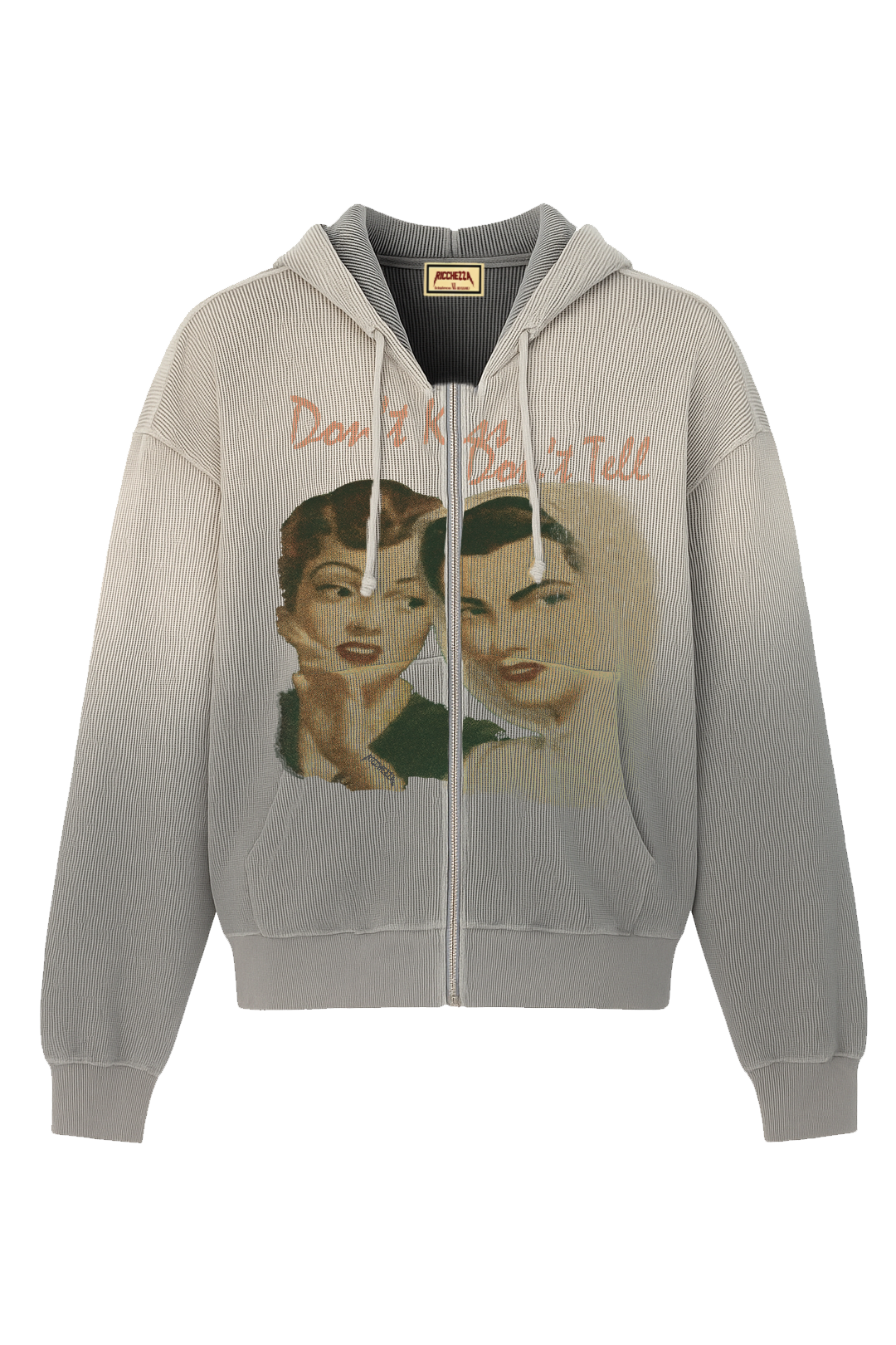 “Don't Kiss and Tell” Thermal Zip Up Hoodie
