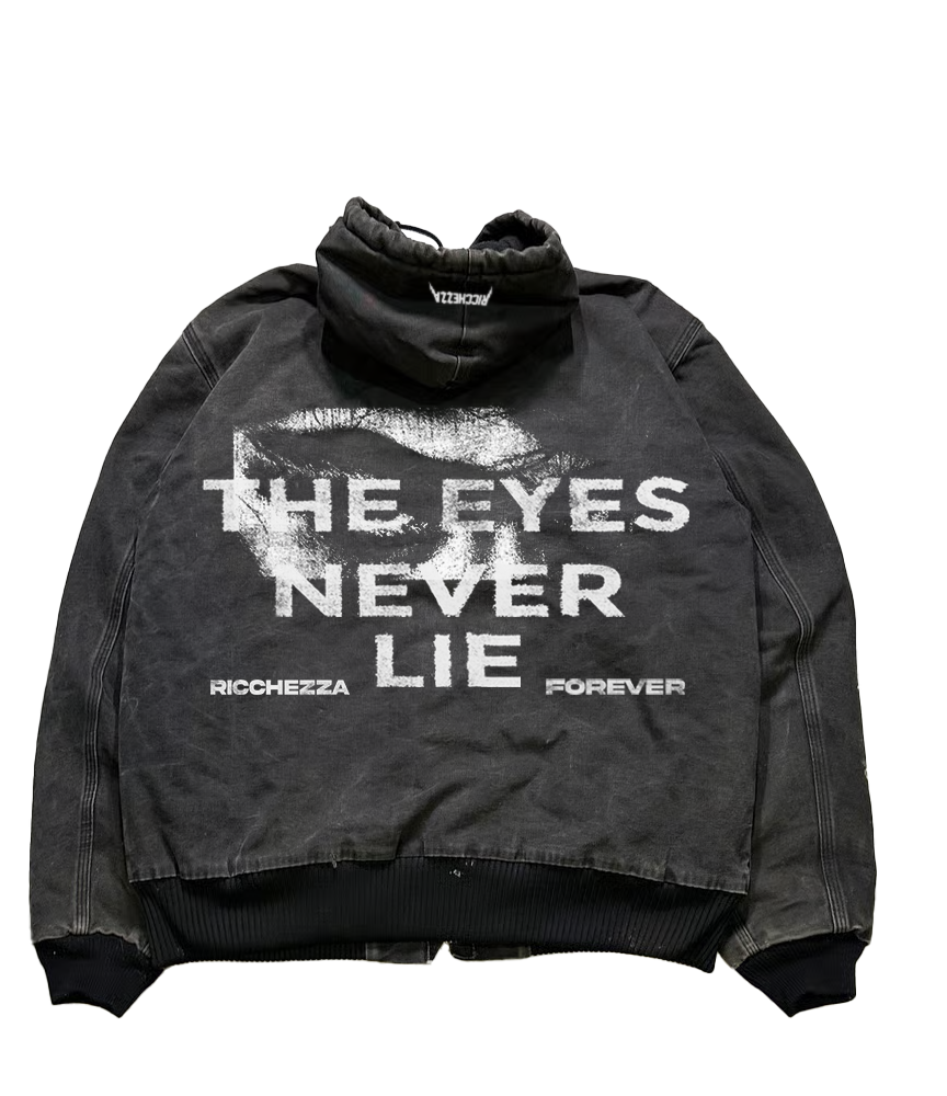 "Eyes Never Lie" Hooded Workwear Jacket