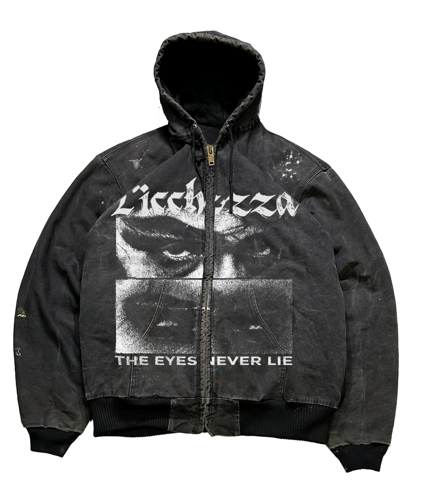 "Eyes Never Lie" Hooded Workwear Jacket