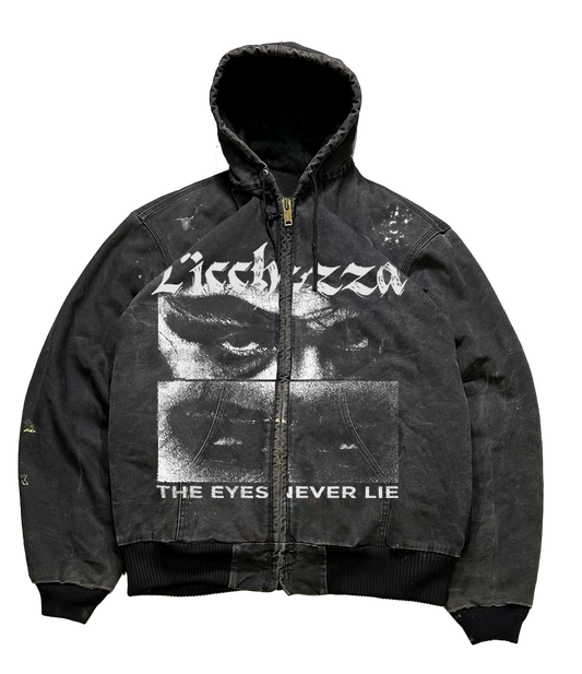 "Eyes Never Lie" Hooded Workwear Jacket