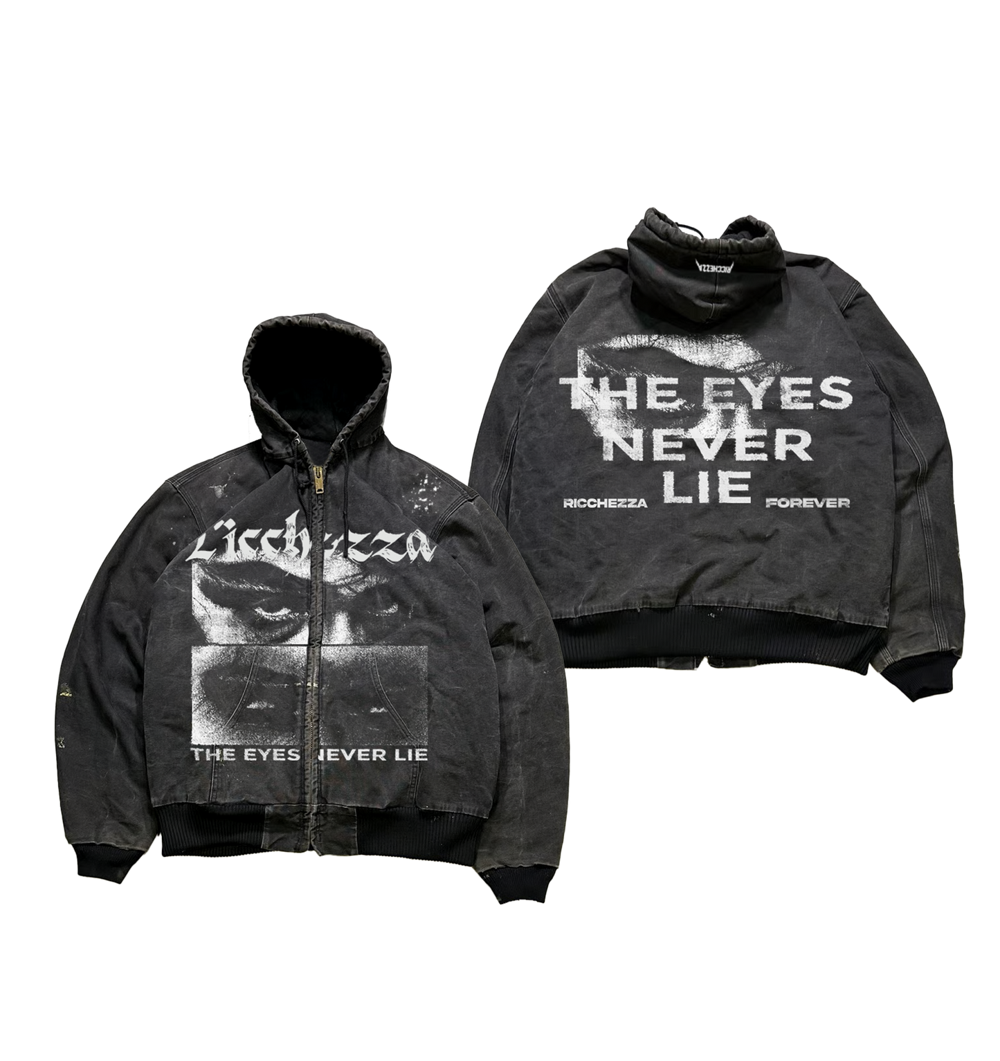"Eyes Never Lie" Hooded Workwear Jacket