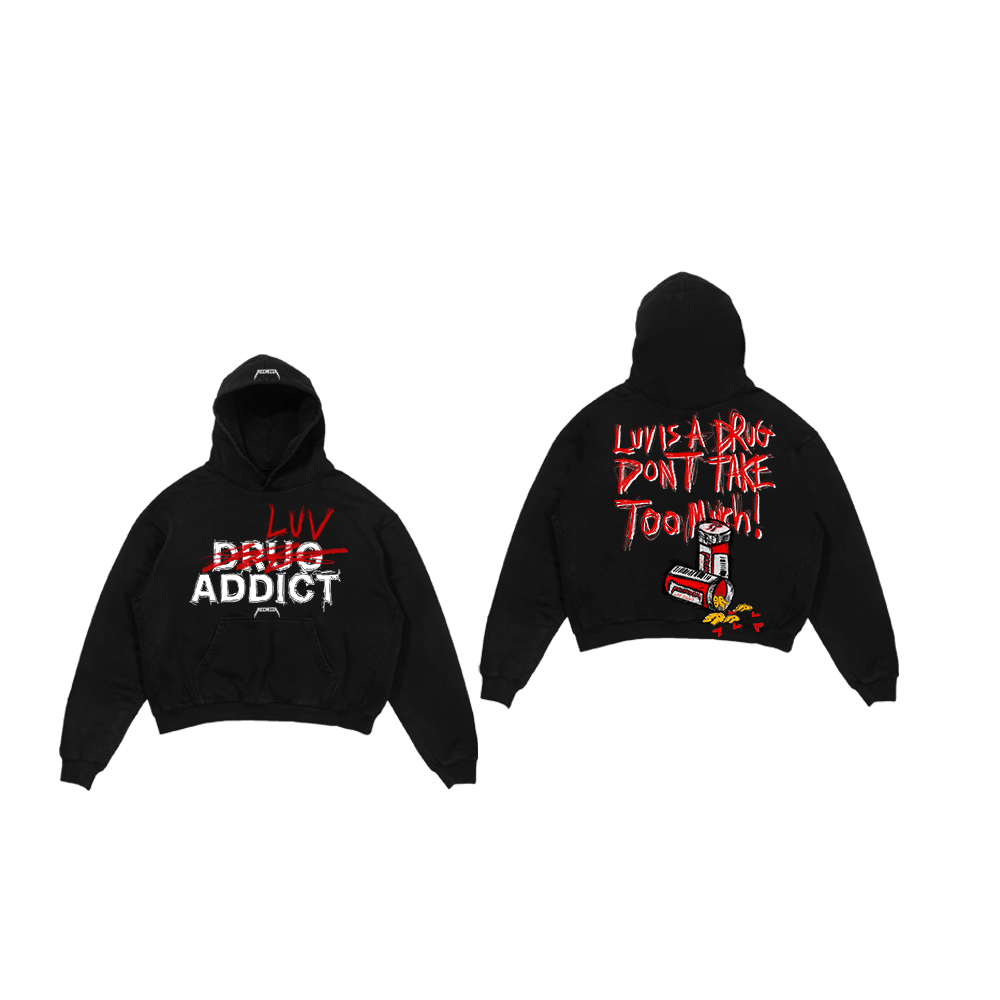 "Luv Addict" Pullover Dyed Hoodie