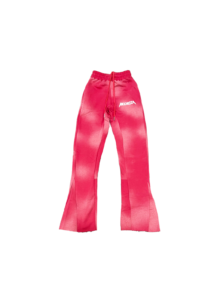 Chezza Clouded Flared Sweat Pants (Pink)