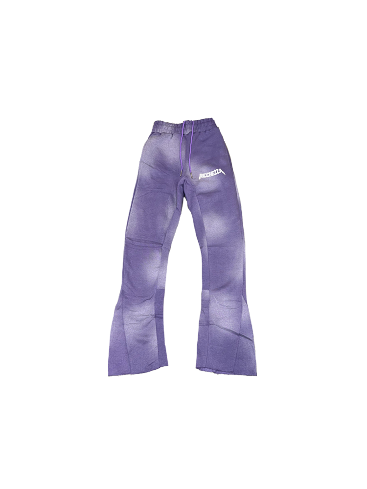 Chezza Clouded Flared Sweat Pants (Purple)