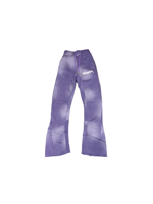 Chezza Clouded Flared Sweat Pants (Purple)