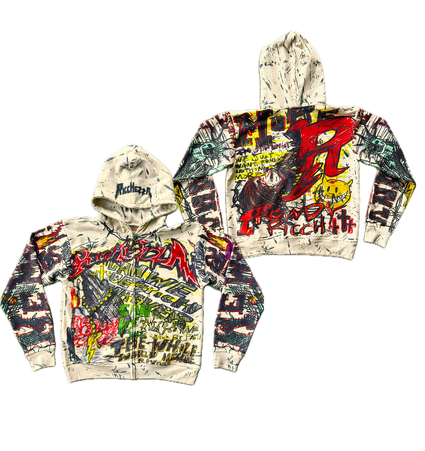 "Ricch Forever Graffiti" Allover Zip Hoodie