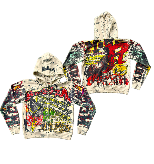 "Ricch Forever Graffiti" Allover Zip Hoodie