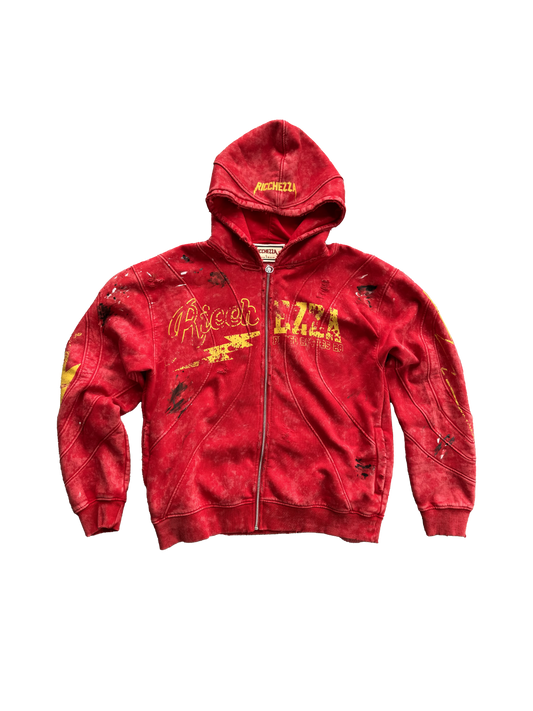 “Ricch Szn” Paneled Zip Up Hoodie