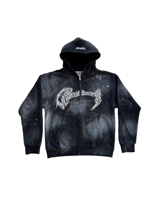 "Take Risks" Clouded ZipUp Hoodie