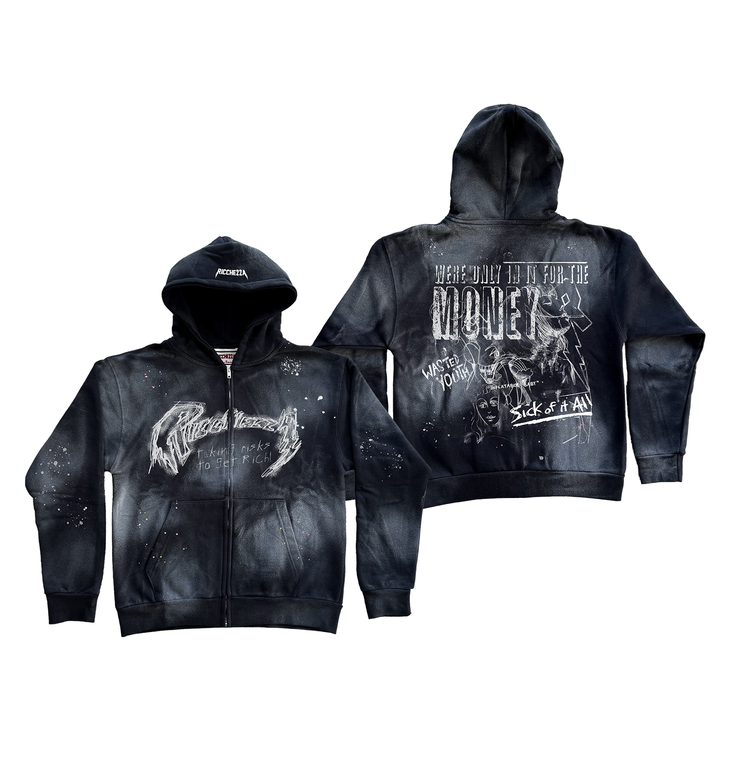 "Take Risks" Clouded ZipUp Hoodie