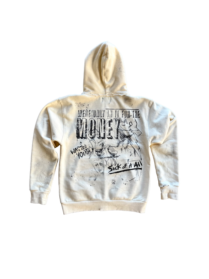 "Take Risks" ZipUp Hoodie (Cream)