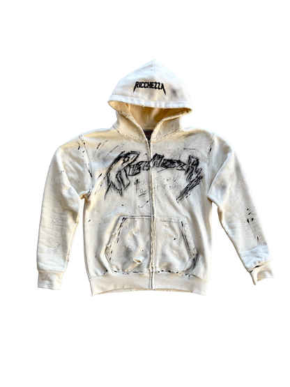 "Take Risks" ZipUp Hoodie (Cream)