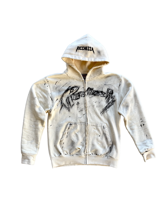 "Take Risks" ZipUp Hoodie (Cream)