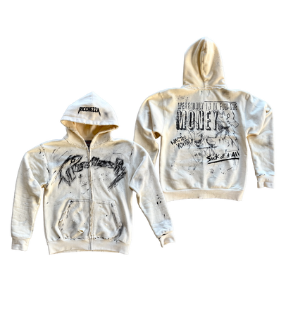 "Take Risks" ZipUp Hoodie (Cream)