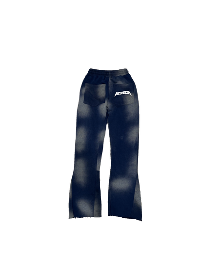 Chezza Clouded Flared Sweat Pants (Navy)