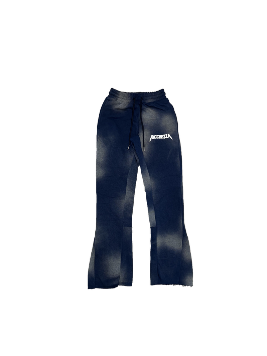 Chezza Clouded Flared Sweat Pants (Navy)